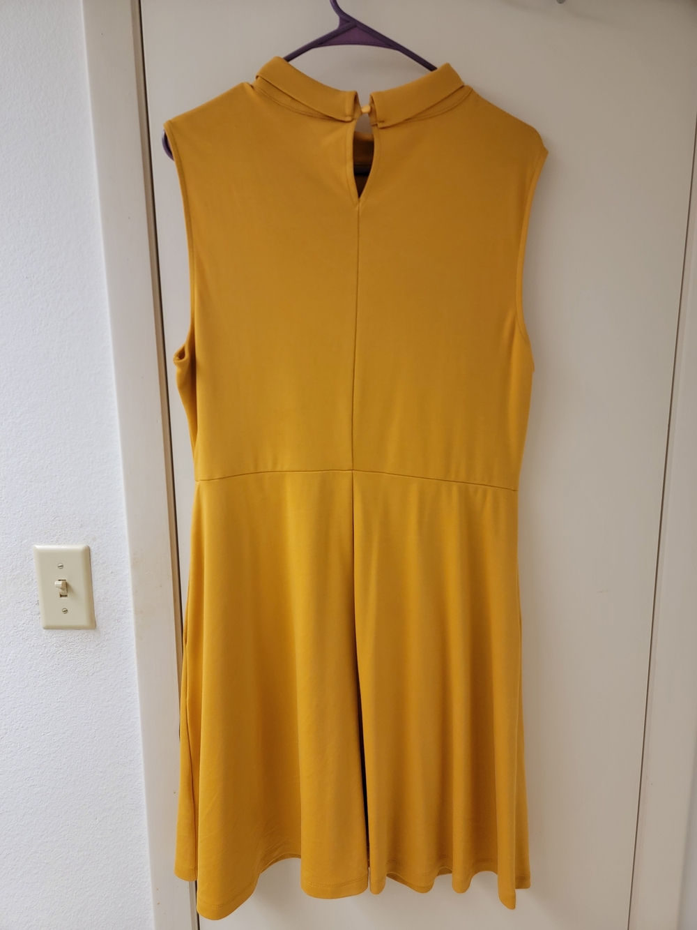 New York & Company Sleeveless Mustard Yellow A-Line Dress With Pockets! - Picture 2 of 8